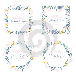 Wedding invite, invitation menu rsvp thank you card vector floral greenery design